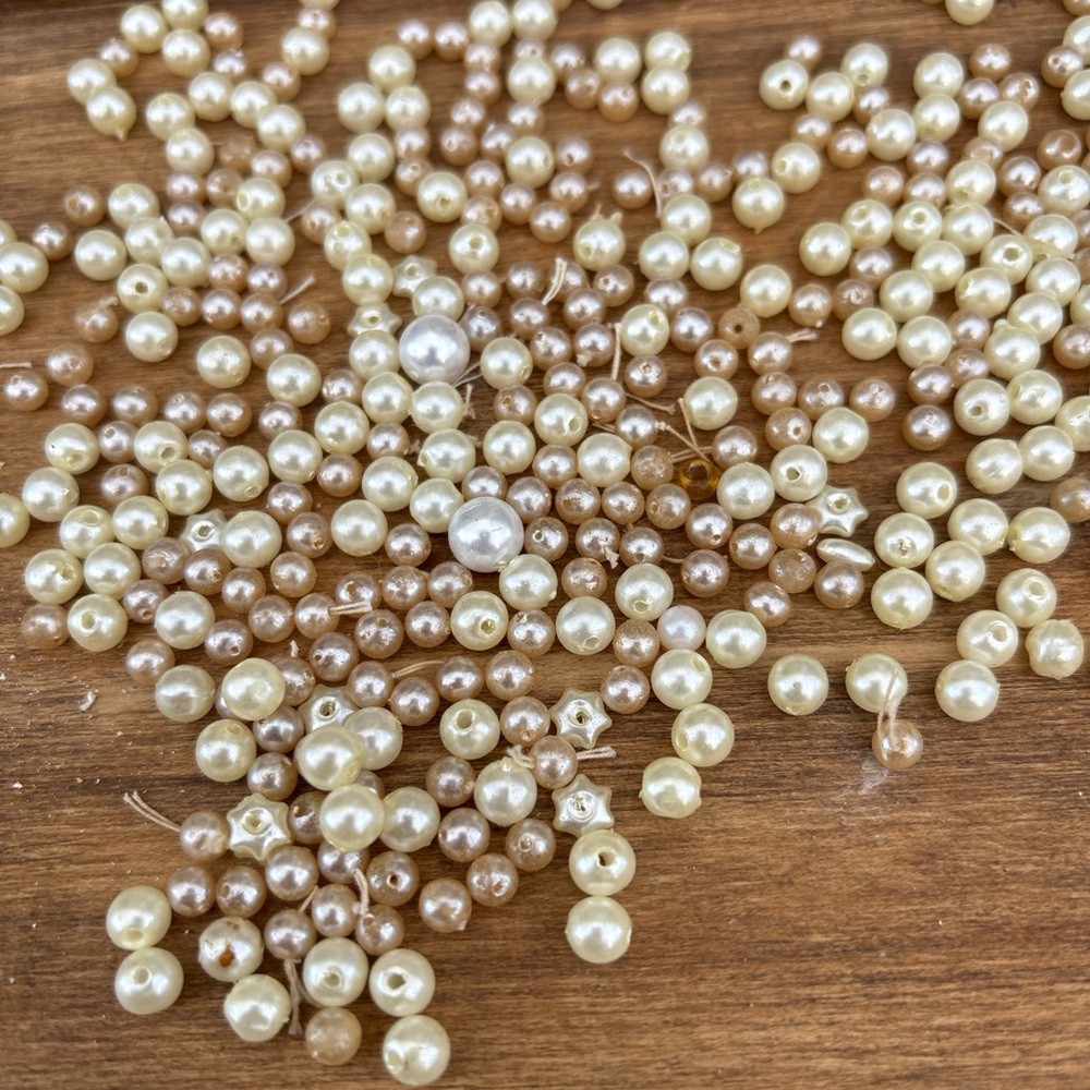 Classic Pearl Beads Strand - Cream and Light Brown